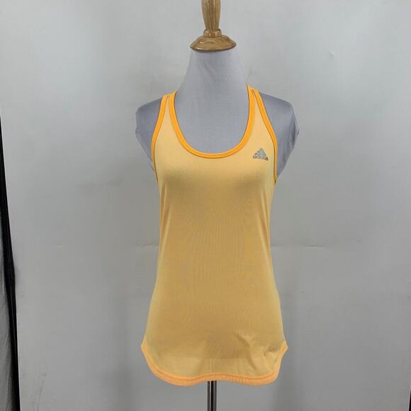 Adidas Tank Womens Extra Small Cheddar Climalite Racerback Vented Top *READ - Picture 2 of 13